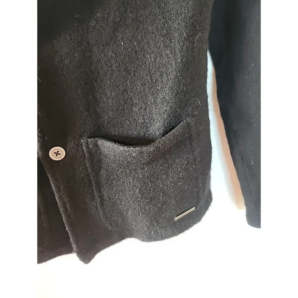 Vtg MICHAEL KORS Blazer Womens Size Small Black 100% Wool Black Y2k 2 Button